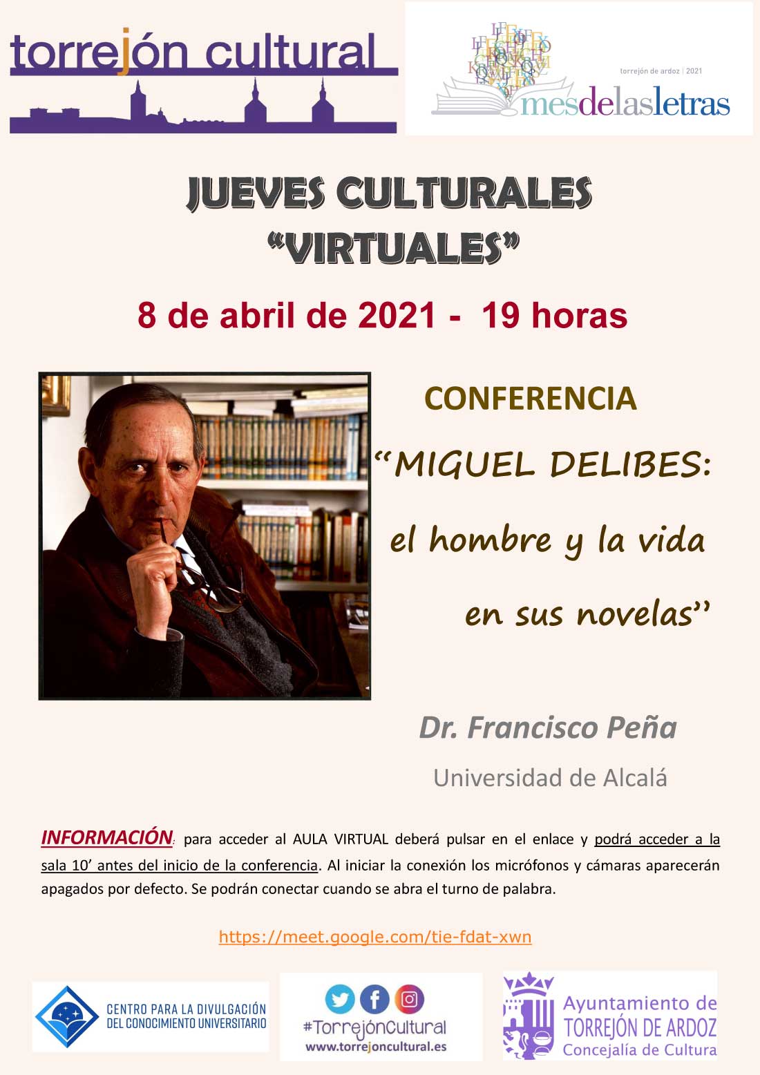 Jueves Culturales - Conferencia: Miguel Delibes, el hombre y la vida en sus novelas