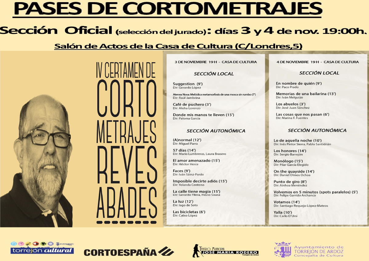 IV Certamen de Cortometrajes Reyes Abades - Pase de la sección oficial