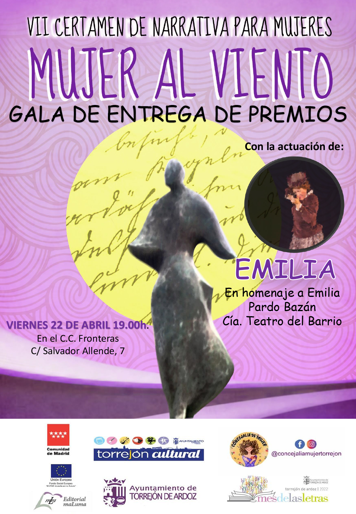 Gala de entrega de premios VII Certamen de Narrativa "Mujer al viento"