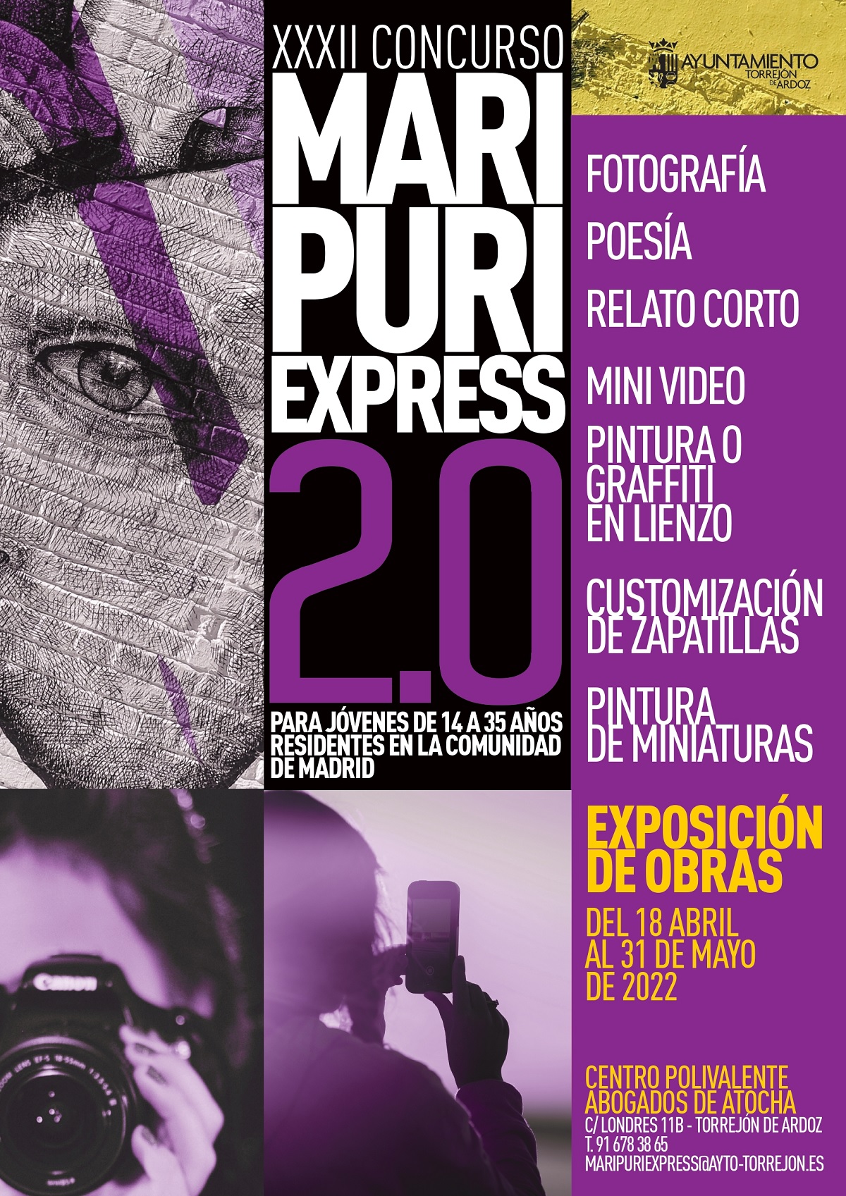 Exposición de obras del Certamen Mari Puri Express