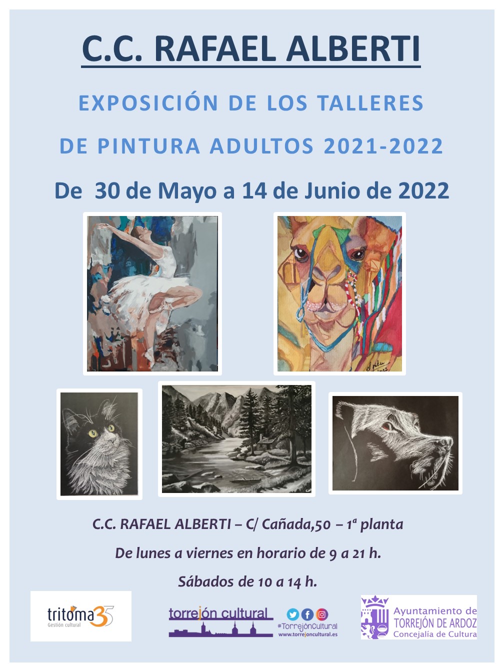Exposición de los talleres de pintura de adultos del CC Rafael Alberti