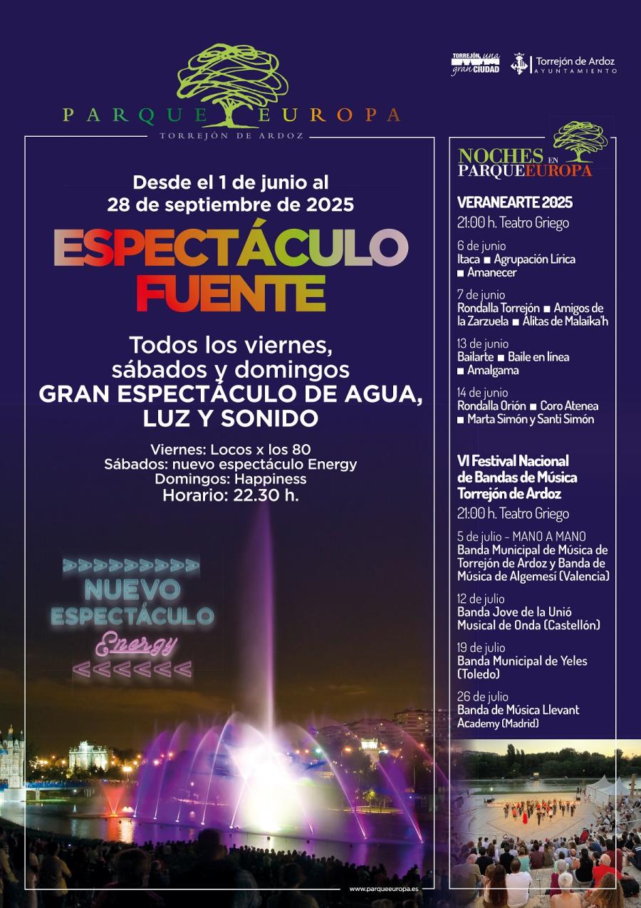 Espectáculo Fuente y Noches en Parque Europa