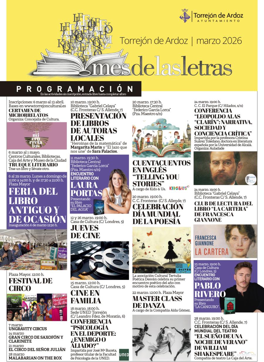 Mes de las Letras marzo 2026