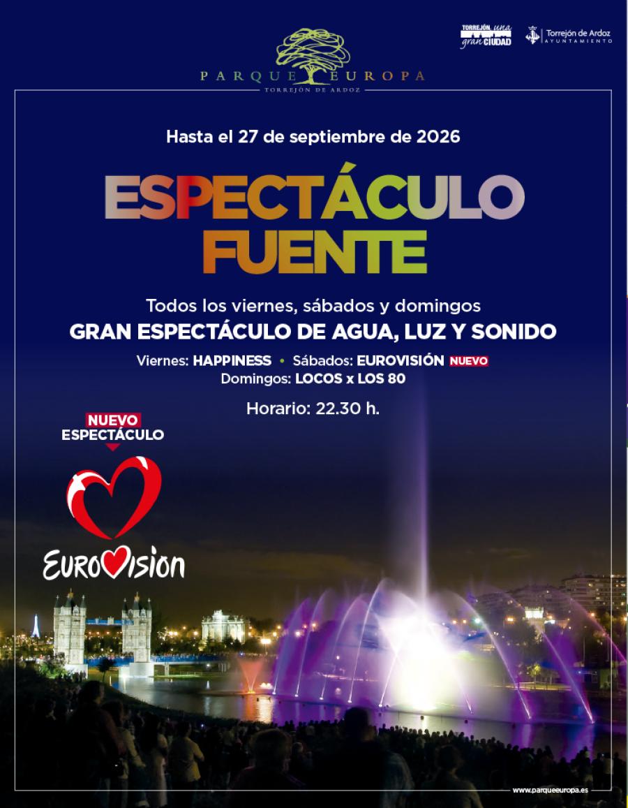 Espectáculo Fuente Parque Europa 2026