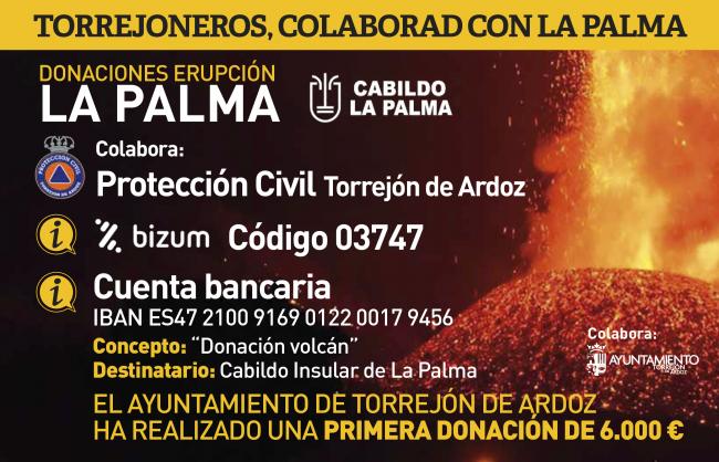 Comunicado donación afectados erupción volcán La Palma