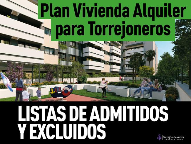 Publicadas las listas de admitidos y excluidos de las 150 viviendas de la 1ª fase del Plan Vivienda Alquiler para Torrejoneros
