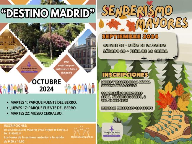 “Destino Madrid” y Programa de Senderismo