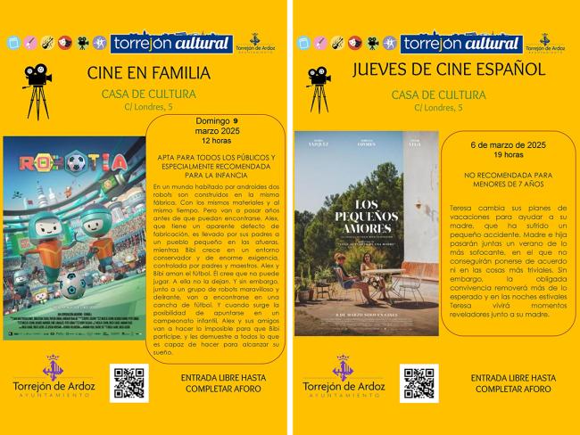 Las películas que se proyectarán en las nuevas sesiones de los ciclos de “Jueves de Cine en Español” y "Cine en Familia"