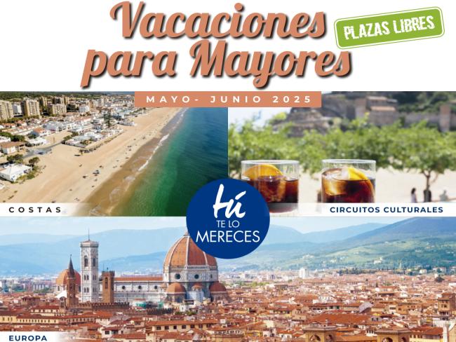Aún quedan plazas para inscribirse en el programa Vacaciones de Mayores 
