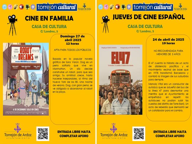 Las películas que se proyectarán en las nuevas sesiones de los ciclos de “Jueves de Cine Español” y "Cine en Familia"