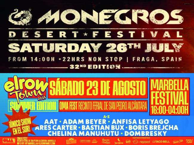 Monegros Desert Festival 2025 se celebrará el sábado 26 de julio en Fraga (Huesca)