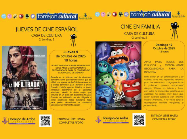 Las películas que se proyectarán en las nuevas sesiones de los ciclos de “Jueves de Cine Español” y "Cine en Familia"