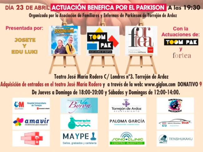 Mañana jueves, 23 de abril, a las 19:30 horas, en el Teatro José María Rodero, la tradicional gala benéfica a favor del Parkinson presentada por “Doscapacitados”